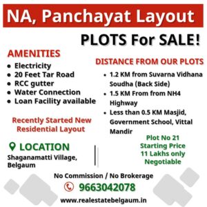 Plots for sale Shaganmatti village, Belgaum